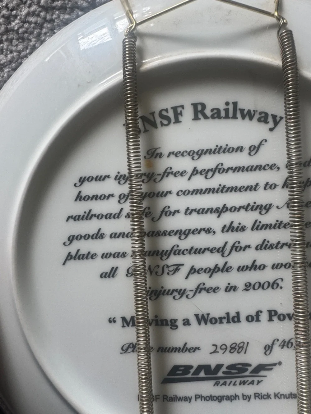 BNSF Orange Locomotive Decorative Wall Plate